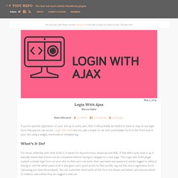 Login with AJAX Plugin: Add a Login Form to the WordPress Front-End