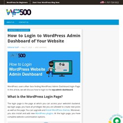 How to Login to your WordPress Dashboard