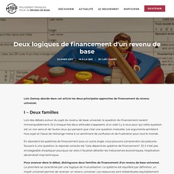 Deux logiques de financement d'un revenu de base – Mouvement Français pour un Revenu de Base