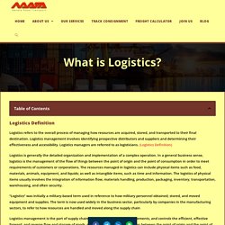 Logistics Definition & Essential Role & It's 5 Insider Elements - Navata