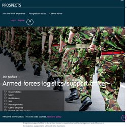 Armed forces logistics/support officer job profile