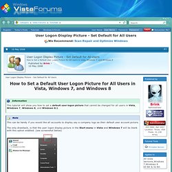 User Logon Display Picture - Set Default for All Users