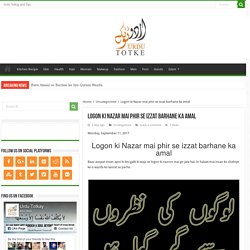 Logon ki Nazar mai phir se izzat barhane ka amal - Urdu Totke