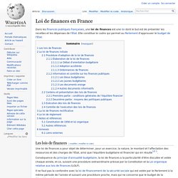 Loi de finances en France