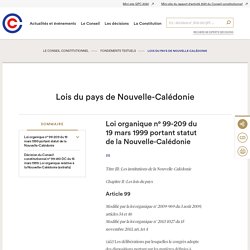 Lois du pays de Nouvelle-Calédonie