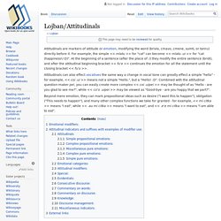 Lojban/Attitudinals - Wikibooks, open books for an open world