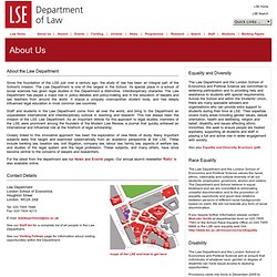 LSE - London School of Economics - Department of Law - About Us