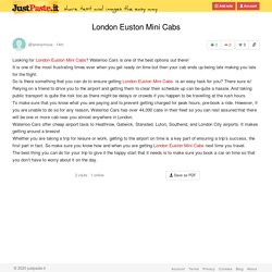 London Euston Mini Cabs