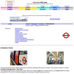 London Underground : Tube train fares and guide (2012 ticket prices)