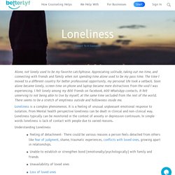 Loneliness Counselling & Therapy