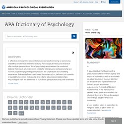 APA Dictionary of Psychology -loneliness