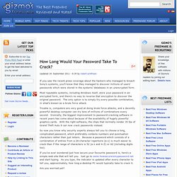 How Long Would Your Password Take To Crack?