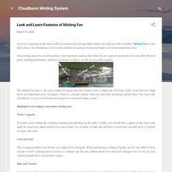 Look and Learn Features of Misting Fan