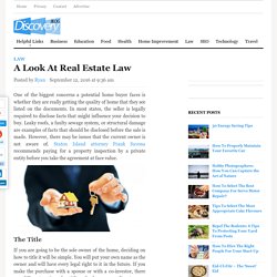 A Look At Real Estate Law