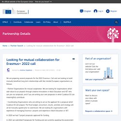 Looking for mutual collaboration for Erasmus+ 2022 call