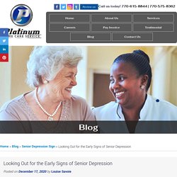 Looking Out for the Early Signs of Senior Depression