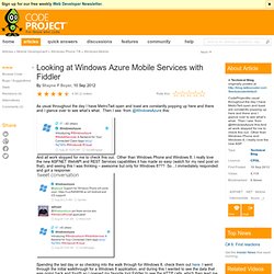 Looking at Windows Azure Mobile Services with Fiddler