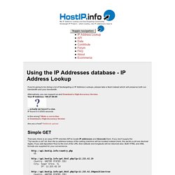 Using the Database - IP Address Lookup - Community Geotarget IP Addresses Project