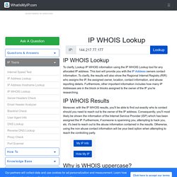 IP WHOIS Lookup - Lookup IP WHOIS Information - WhatIsMyIP.com®