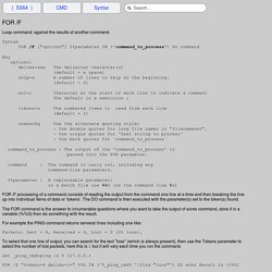 For - Loop through command output