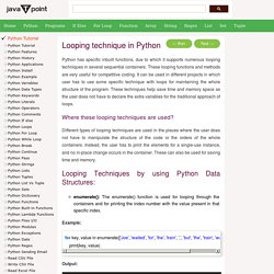 Looping technique in Python