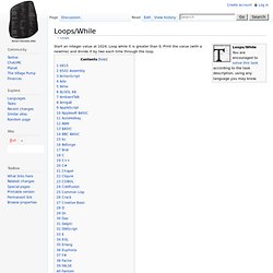 Loops/While