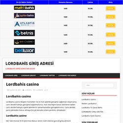 Lordbahis casino - Lordbahis Giriş Adresi Destek slot