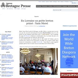 En Lorraine un poète breton primé : Yann Morel