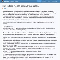 How to lose weight naturally & quickly?