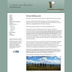 Lothian and Borders Group Mailing Lists