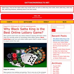 Why Black Satta King is the Best Online Lottery Game?