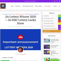 Jio Lottery Winner 2020 List Today - Check KBC Jio Lottery Number Online