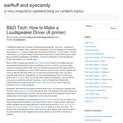 B&O Tech: How to Make a Loudspeaker Driver (A primer) – earfluff and eyecandy