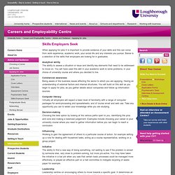 Careers Centre - Advice and guidance - Applying for jobs - Skills