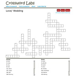 Love/ Wedding - Crossword Labs