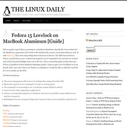 Fedora 15 Lovelock on MacBook Aluminum [Guide]