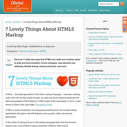 7 Lovely Things About HTML5 Markup