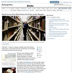 Book Lovers Fear Dim Future for Notes in the Margins