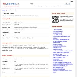 LOVEVOLV, INC. - NYCorporateList – Company Profiles of New York