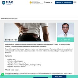 Low Back Pain - Max Hospital India