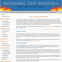 Low Carb Diet Side Effects