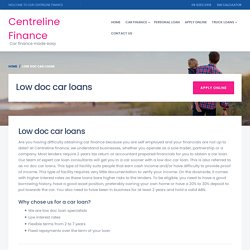 Low doc car loans - Centreline finance