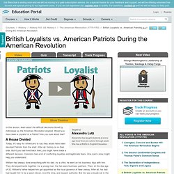 VID: British Loyalists v American Patriots