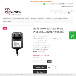 Buy LRIPL Power Adapter 5V 1A with DC Pin (Black) Online in India