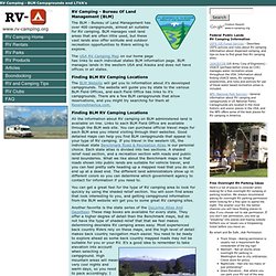 LTVA And Bureau of Land Management (BLM) RV Camping