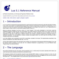 Lua 5.1 Reference Manual