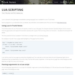Lua - Trunk Notes