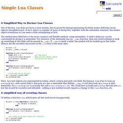 wiki: Simple Lua Classes