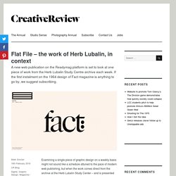 Flat File – the work of Herb Lubalin, in context – Creative Review