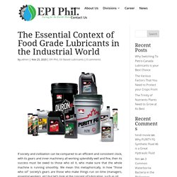 The Essential Context of Food Grade Lubricants in the Industrial World